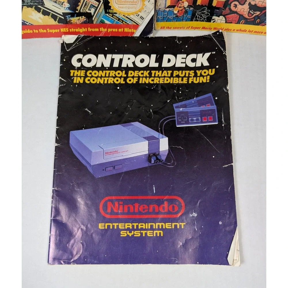 Vintage Nintendo Players Guide Super NES Mario Mania & NES Manual 80s